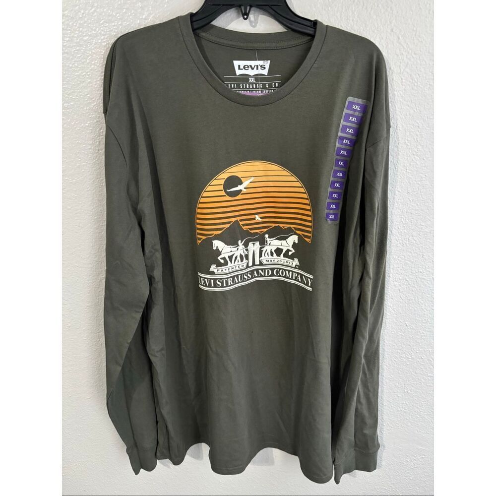 ❤️Levis Men’s Long Sleeve Graphic Logo T-Shirt SzXXL